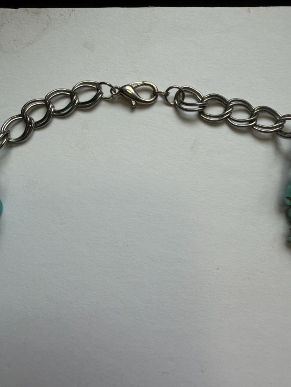 Genuine Turquoise Nuggets Wood Beads 7-Strand Necklace Southwestern Style 22" L - Picture 5 of 5